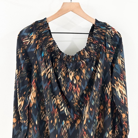 NWT Beach Lunch Lounge Off Shoulder Dress Black Geo Size XL - Picture 2 of 5